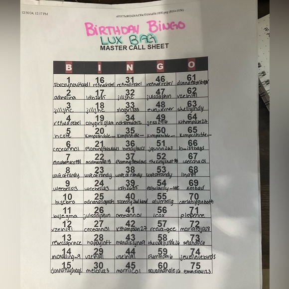 BIRTHDAY BINGO RAFFLE ENTRY - Picture 3 of 3